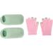Qukaim Hydrating Gel Gloves Socks Hydrating Green Moisturizing Gel Socks & Pink Gel Gloves Set for Touch Screen Reusable Softening Repair of Dry Skin Care for Hands and Feet - Buy Online on GoSupps.com
