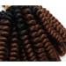 6" Crochet Braiding Hair Extensions Synthetic Twist Two Ombre Short Marley Bob Deep Wavy Curly Hairpieces For Women - Black to Red Brown - Buy Online on GoSupps.com