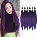 Pre-stretched Braiding Hair 26 inch 6 Packs Kanekalon Synthetic Fiber itch Free Crochet EZ Braids Soft Yaki Texture Braiding Hair Extensions (Purple#) 26 Inch (Pack of 6) Purple#