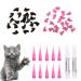 Seminismar 40pcs cats nail cover claw protection Cat nail cover protector soft pet nail cap cover safe anti scratch dog paw claw protector covers claw care for cats dogs size m