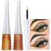 evpct 2Pcs Gold Color Liquid Glitter Eyeliner Sets Eyeliner Glitter Liquid Liners for Women Liquid Sparkly Glitter Eyeliner Makeup delineador con glitter de colores para ojos colores 07+13