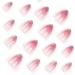 24 Pink Gradient Almond Press-On Nails - Full Cover Artificial Oval Acrylic Fingernails with Glue Sticker for Women & Girls - Nail Art Essentials - Buy Online on GoSupps.com
