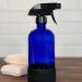 Refillable 16 oz Glass Bottle with Black Sprayer Silicone Sleeve 3 Colors (Cobalt Blue) - Buy Online on GoSupps.com