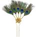 amangul Feathered Hair Stick with Feather Rhinestones Flower for Women Girl Flower for Traditional Headpieces Hair Jewelry - Buy Online on GoSupps.com