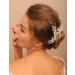 Deniferymakeup Bridal Pearl Headband Leaf Hair Piece Crystal Hair Vine Wedding Hair Accessory for Women and Girls (Silver) - Buy Online on GoSupps.com
