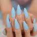 False Nails 24Pcs Baby Blue Reusable Stiletto False Nail Frosted Matte Press On Easy Wear Artificial Long Fake Nails Art Women Decorations L5715