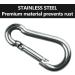 Mesybveo 12-Piece Stainless Steel Carabiner Hooks - 140 kg Load Capacity Ideal for Camping Hammocks & Fishing Durable & Secure Spring Closure - Buy Online on GoSupps.com