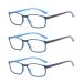 Suertree blue light readers 3 pack blue light filter glasses computer glasses visual aid optics reading aid for women men 1.5x 1.5x dioptria (3 pack) blue