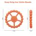 BPA Free Silicone Baby Teething Toy for 0-12 Months - Soft & Easy Grip Teething Ring to Soothe Gums (Light Red) - Buy Online on GoSupps.com