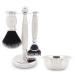 JAG Shaving Razor Set - 4 -piece shaving set - Jag's Lee Range - Black synthetic hair shaving brush - 5 edge of shaving clads shaving plane - shaving bowl - shaving rack - ivory gift set