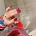 Temperament manicure Xia Rixin pure hand-worn manicure nail ice rose red spar white.(XS) - Buy Online on GoSupps.com