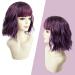 Parxitn Short Bob Wig - Natural Ombre Purple Synthetic Hair for Daily Party Halloween Cosplay - Curly Colorful Wigs for Women - Buy Online on GoSupps.com