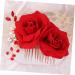 Housoutil 1pc Teasing Combs for Women Hair Clips Classic Hair Comb Hair Accessories for Women Wedding Barrettes for Women Wedding Hair Clip Bridal The Flowers Flower Head Miss Red - Buy Online on GoSupps.com