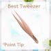 Precision Pointed Tweezers for Ingrown Hair, Splinters, Ticks & Glass Removal - Rose Gold, Ideal for Facial & Eyebrow Hair - Buy Online on GoSupps.com