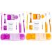 Portable jaw-friendly oral care set-2 pieces-travel set for patients interdental brushes waxsee toothbrush cleaning (purple & orange)