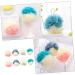 Healeved 8pcs Color Matching Bath Ball Body Scrubber Set - Natural Bath Sponges for Men and Women - Shower Poufs and Body Scrub Mitt - Buy Online on GoSupps.com