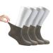 Cosyfeel Women Loose Diabetic Socks | 4-Pack Neuropathy Ankle Socks for Ladies | Super Soft Eco-Friendly Bamboo Material | Durable with Seamless Toe | Multicolour Patterns | 4 Seasons 7-9 1/2 ARMY GREEN