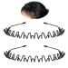 2PCS Metal Headband Fashion Hairband Black - Elastic Non Slip Headbands for Men Women - Outdoor Sports Headwear - Buy Online on GoSupps.com