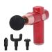 Electric Muscle Massager Mini Fitness Muscle Massager with 4 Massage Heads Relaxation Deep Massager (Red)