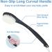 ROLIZOE Long Curved Handle Back Brush for Shower - Soft Bristle Exfoliating Body Scrubber for Wet/Dry Brushing - Black - Buy Online on GoSupps.com