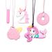 Chew Necklaces for Sensory Kids 5 PCS Silicone Chewable Necklaces for Kids or Adults That Like Biting or Have Autism-Perfectly Textured Silicone Baby Teether Chewy Toys-Chewy Necklace Sensory
