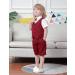 Boys Gentleman Suit Set | Shirt, Bowtie, Waistcoat & Shorts | Red | 3-4 Years - Buy Online on GoSupps.com