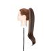 Curly Clip-In Ponytail Extensions - 55cm Wavy Synthetic Hair for Women - Dark Brown & Sandy Blonde - Buy Online on GoSupps.com