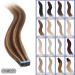 Elailite Real Hair Extensions Tape Invisible Tape-in Extensions 20PCs 35cm 40g #4/27 Mittelbraun & Dark Blonde Premium Quality Hair Extensions for a Natural Look - Buy Online on GoSupps.com