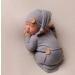 Newborn Baby Photo Shoot Props Crochet Outfit Set - Gray Long Tail Hat and Pants | Photography Accessories for Boys and Girls - Buy Online on GoSupps.com