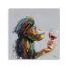 Yidepot Monkey Wall Art Canvas Thinking: Monkey Painting on Canvas Drinking Wine Wall Art for Living Room Office Framed Ready to Hang (30 x 30 cm) 30x30CM Monkey Wine