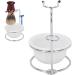 Bordstract Restaurant Stand Bowl Set - Professional Shaving Soap Peel Razor & Brush Holder for Men | Durable Stainless Steel & Nylon Wool Brush | Comfortable Silver White Design - Buy Online on GoSupps.com