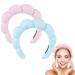 TAOTOP 2 Pack Spa Headband for women Cute Hair Band for Women Shower Sponge Terry Cloth Headband Suitable for Skin Care Face Wash Makeup Hair Accessories (Pink & Blue)