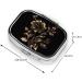 Buy Black and Gold Flowers Printed Square Pill Box | Portable Travel Medicine Organizer for Easy Daily Dose - Buy Online on GoSupps.com