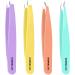 Utopia Care - Professional Stainless Steel Tweezers Set (4-Piece) – Precision Tweezers for Ingrown Hair, Facial Hair, Splinter, Blackhead and Tick Remover (Multi)