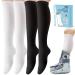 Walking Boot Socks 2Pairs Walking Boot Socks Liner Compatible with Orthopedic Boot Medical Boot Sock for Men and Women Fracture Walking Boot Sock Black and White White & Black