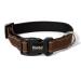 Lonto dog collar made of durable nylon size XL soft padded collar for dogs 360 reflective & click closure metal ring & adaptation through continuous slide brown XL brown