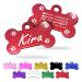 Ibera Gifts - Personalized pendants for medium -sized to large dogs and cats in bone shape - engraving dog brand collar dog neck band Name personalized (red paws) paws red