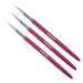 Striper brush set 3-piece pink for nail art onestroke acrylic paints