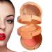 Blush Palette - 3-Colored Blush Makeup | Multi-Layer Shape Contours & Highlight Face Blushes Mattes & Highlights for Shimmery Or Matte Finish 2# Milk Peach