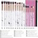 DUAIU 16Pcs Eye Makeup Brushes Set - Premium Synthetic Eyeshadow, Eyebrow, and Eyeliner Blending Brushes with Marble Handles and Pink Cosmetic Bag - Buy Online on GoSupps.com