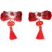 Leadigol Chinese Style Hair Clips Chinese New Year Bowknot Hair Clips Red Plush Ball Tassel Hairpin Barrettes Hair Side Clip for Girls Women Spring Festival Hair Accessories - Buy Online on GoSupps.com