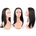 Jiayi 16 Inch Half Wig Quick Wear Weave Synthetic Hair Women's Wig - Straight 3/4 Half Up Half Down Style with Perfect Hairline - Japanese Fiber - (1B Off Black) - Buy Online on GoSupps.com