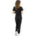 Green Town Women's Medical Scrub Top and Jogger Pant Set - Slim Fit 4-Flex Stretch Uniform in Black (Medium) - Buy Online on GoSupps.com