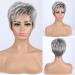 EMMOR Short Grey Human Hair Blend Wig for Women - Grey 2 - Buy Online on GoSupps.com