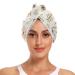Seamless Pattern with Lovely Bear and Simple Flowers Hair Towel 2 Pack Super Absorbent Hair Drying Towel Quick Dry Hair Turbans Head Towel with Button Twisty Wrap for Women Girls