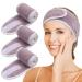 KinHwa 3 Pack Spa Facial Headband Makeup Hair Band Women Skincare Adjustable Microfibre Headband for Washing Face Sports Yoga Purple Purple 3 count (Pack of 1)
