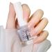 Clear Nail Polish 2 in 1 Nail Varnish Quick Dry Top Coat & Base Coat Nail Polish Glossy Finish & Long Lasting Nail Coat Non-Toxic Water Based Natural Nail Varnish No Need Cure 01ClearTopCoat