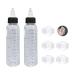 2pcs Hair Oil Bottles with 5 Double Earmuffs, 120ml Hair Oil Applicator Bottle, Pointed Bottle, Graduated Bottle, Clear Squeeze Bottle with Lid, Reusable