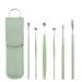 Stainless Steel Ear Picking Spoon 6 Piece Set For Children And Adults Ear Picking Ear Picking Set Tool Cleaner Ear Wax Candle (Green One Size)