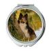 Mirror makeup mirror Dog Sheltie Tree Pond Close Up pocket mirror portable mirror